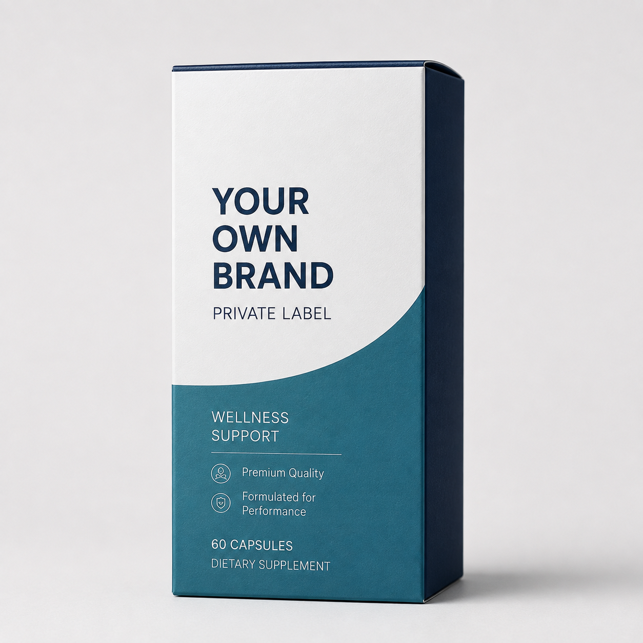 Private label wellness supplement box mockup