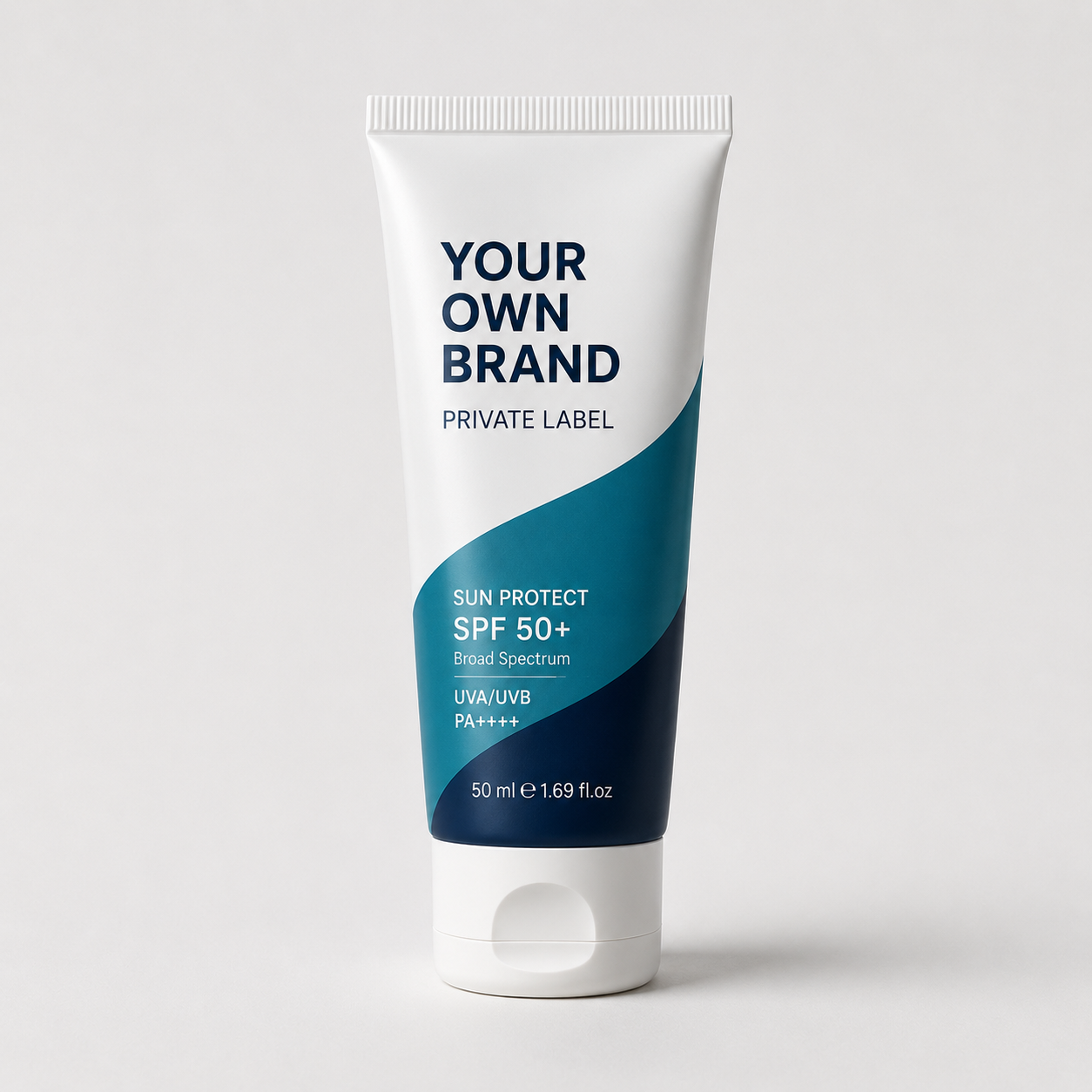 Private label sun care tube mockup